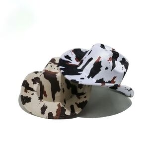 Cream and White Bucket Hats Accessories